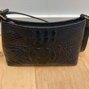 Brahmin Lorelei Black Croc Bag